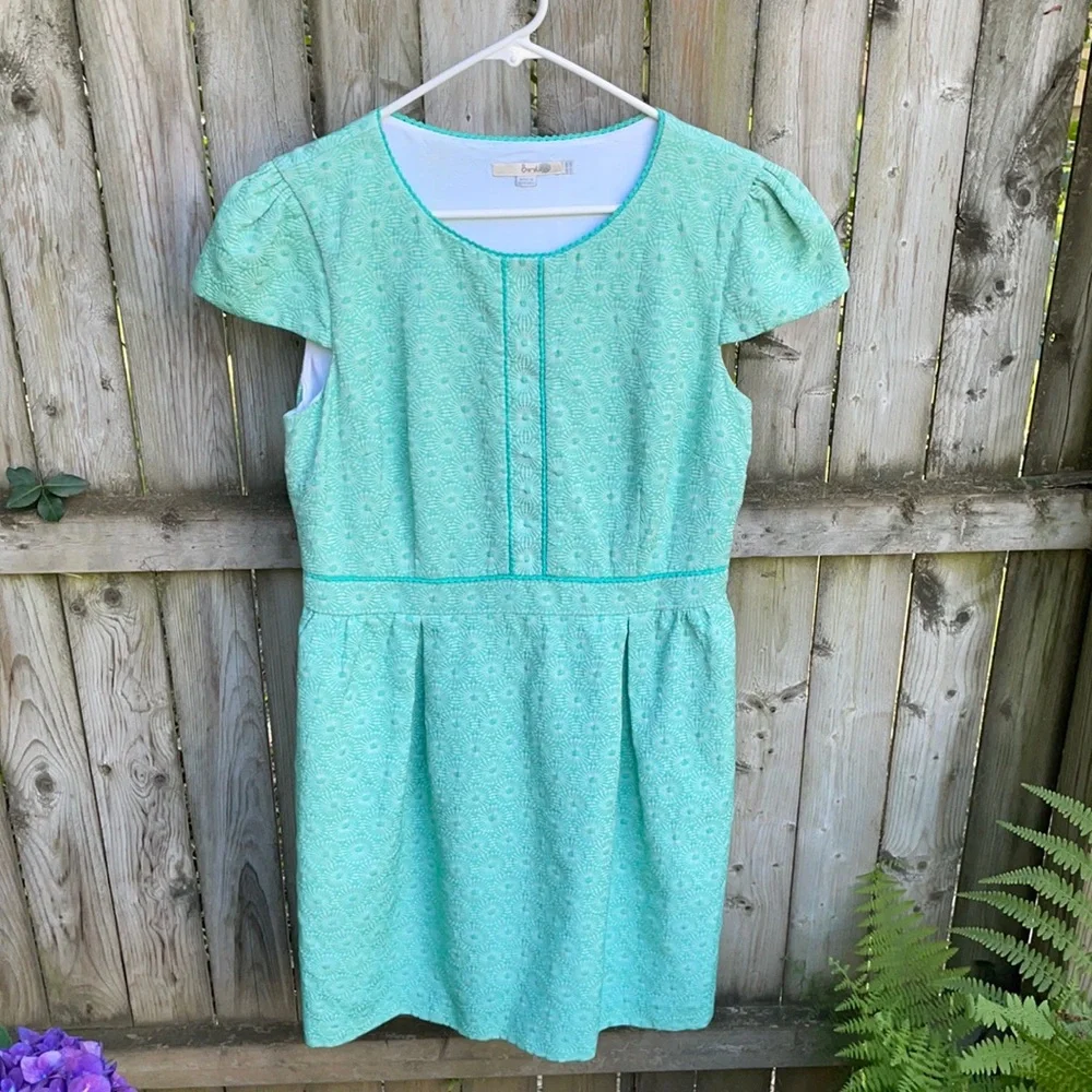 Boden Clara Dress floral daisy jacquard textured glam retro mint 10 10 R - Picture 3 of 11